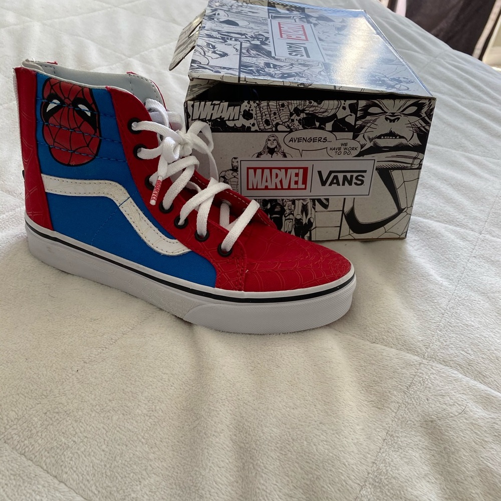 New boys high top Spider-Man Vans